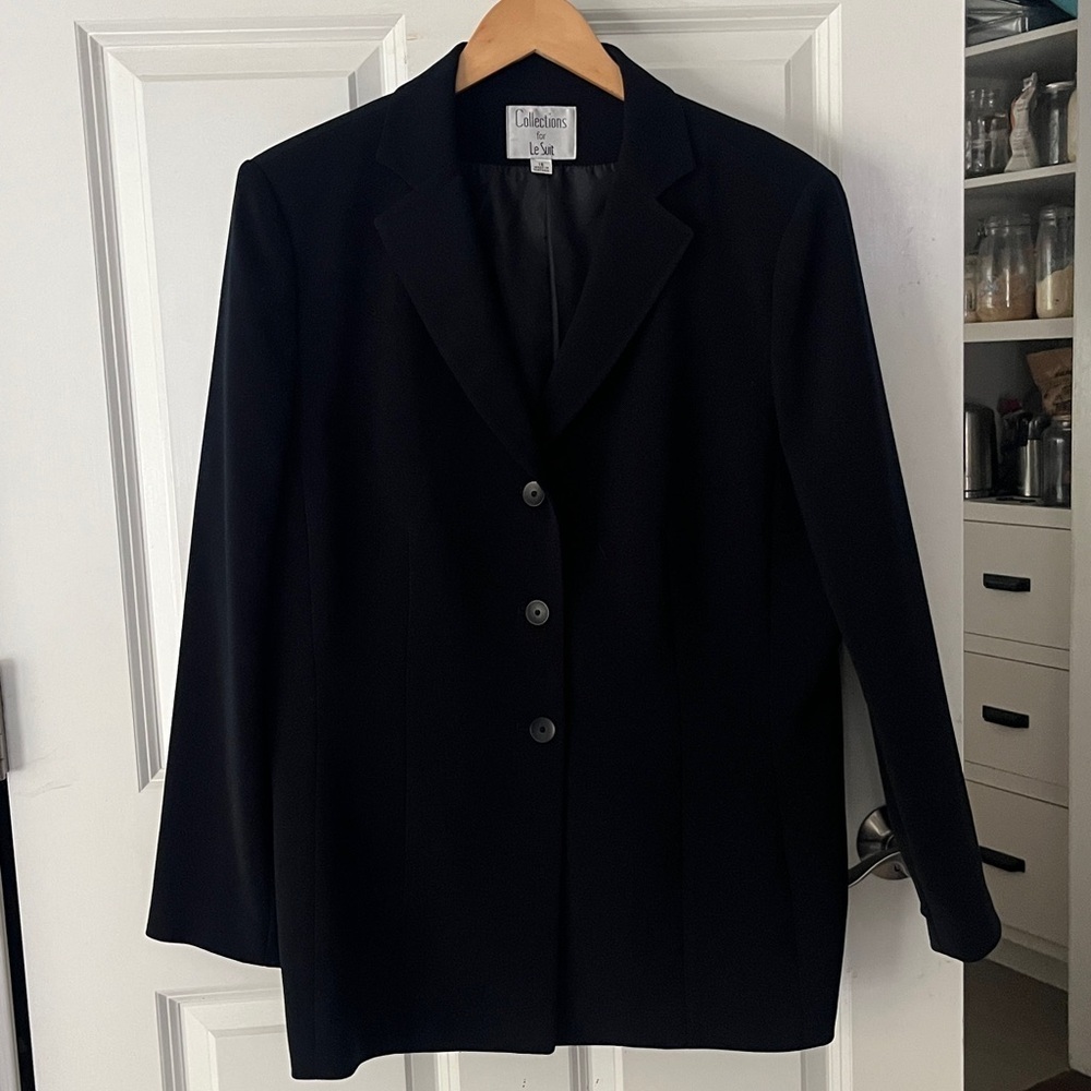 Le suit Collections vintage Classic Dark Navy Blazer with Button Detail Sz 16